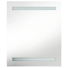 Vidaxl LED kúpeľňová zrkadlová skrinka žiarivá sivá 50x14x60 cm