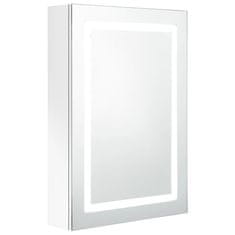 Vidaxl LED kúpeľňová zrkadlová skrinka žiarivá biela 50x13x70 cm