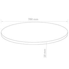 Vidaxl Okrúhla stolová doska z drevovlákna 700x18 mm