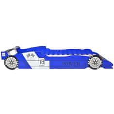 Vidaxl Detská posteľ, pretekárske auto, 90x200 cm, modrá