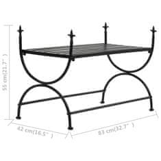 Vidaxl Kovová lavička so starožitným dizajnom 83x42x55 cm čierna