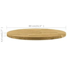 Vidaxl Stolová doska dubové drevo okrúhla 44 mm 800 mm
