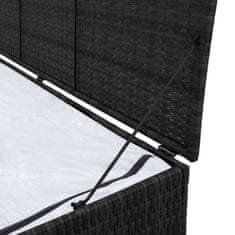 Vidaxl Záhradný úložný box, čierny 150x50x60 cm, polyratan