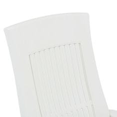 Vidaxl Sklápacie záhradné stoličky 2 ks plastové biele