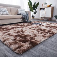 MUVU Huňatý koberec Mäkký koberec PLYŠ HNEDÝ PLYŠ 100x150 cm Koberec s dlhým vlasom Shaggy