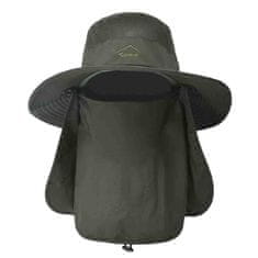 Northix Vodeodolná outdoorová čiapka s tvárovým štítom – zelená 