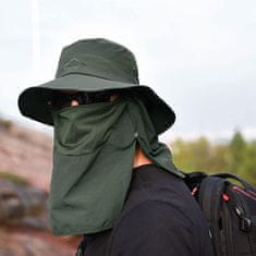 Northix Vodeodolná outdoorová čiapka s tvárovým štítom – zelená 