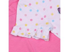 Disney Disney Stitch Biela a ružová bavlnená detská súprava s bodkami, tričko + šortky 3 m 62 cm