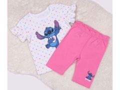 Disney Disney Stitch Biela a ružová bavlnená detská súprava s bodkami, tričko + šortky 3 m 62 cm
