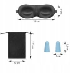 Iso Trade ISO Maska na spanie 3D + špunty do uší čierna