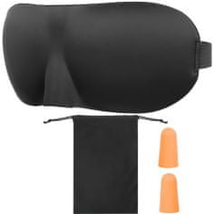 Iso Trade ISO Maska na spanie 3D + špunty do uší čierna