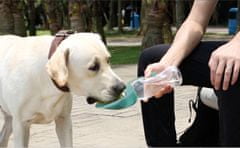 RECORD Cestovná fľaša na vodu pre psa s preklápacou miskou