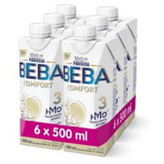 BEBA 6x COMFORT 3 HM-O batoľacia tekutá mliečna výživa, 12+, tetra pack 500 ml