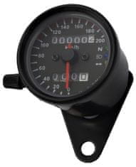 SEFIS mechanický analógový tachometer na motocykel retro 200 čierny 
