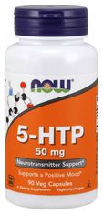 NOW Foods 5-HTP, 50 mg, 90 rastlinných kapsúl