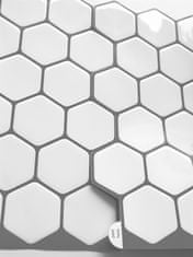 PIPPER. Nalepovací obklad - 3D mozaika - Biele 6-uhoľníky 30,5 x 30,5 cm, 5