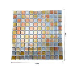 PIPPER. Nalepovací obklad - 3D mozaika - Oranžové štvorce 23,5 x 23,5 cm, 1