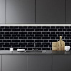 PIPPER. Nalepovací obklad - 3D mozaika - Čierne tehličky 30,5 x 30,5 cm, 1