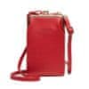 Mini taška cez rameno s priestorom na mobil, červená