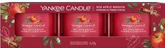 Yankee Candle sada votívnych sviečok v skle 3 ks Red Apple Wreath