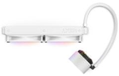 NZXT vodný chladič Kraken 280 ELITE RGB / 2x140mm RGB fan / 4-pin PWM / LCD disp. / 6 rokov / biely