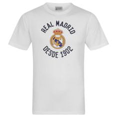 FAN SHOP SLOVAKIA Tričko Real Madrid CF, Biele, Farebný znak, Bavlna, Oficiálny | XXL