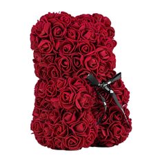 Medvídárek Classic medvedík z ruží 25cm darčekovo balený - tmavo červený