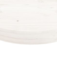 Vidaxl Stolová doska okrúhla biela Ø70x3 cm masívna borovica
