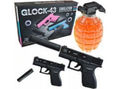 Kovová replika pištole Glock s guličkami 
