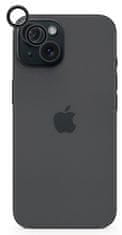 EPICO hliníkové ochranné sklo na šošovky fotoaparátu pre iPhone 15 / 15 Plus 81112151300012 - čierna