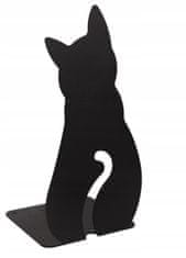 GAMET Podpera na police na knihy oceľová mačka 18 cm čierna