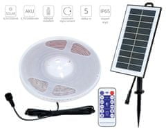 Ecolite Ecolite Solárny LED pásik 5m, panel 4,5 V, aku 3,7 V/2400mAh, IP65 DX-SOLAR-3000/5M