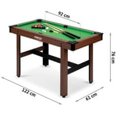 Neo-Sport Biliardový stôl 122 x 61 x 76 cm NS-807 tmavohnedý