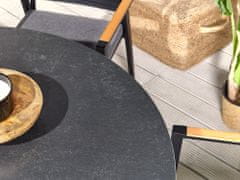 Beliani Okrúhly záhradný stôl 120 cm čierny MALETTO