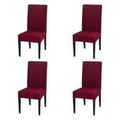 HOME & MARKER® Elastické prateľné viacfarebné poťahy na stoličky (4ks) – bordová | CHAIRGLAM