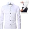 Košeľa, ktorá sa nekrčí – pánska elastická nekrčivá košeľa – biela, XXL | BRILLSHIRT