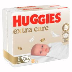 Huggies mesačné balenie Extra Care Newborn 1, 168 ks