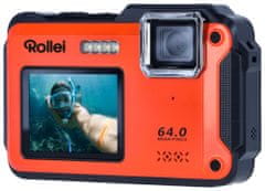 Rollei Sportsline 64 Selfie/ 64 MPix/ 16x zoom/ 2,8" LCD+ 2"LCD/ 4K video/ Vodeodolný 5m/ Oranžový