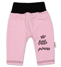 Baby Nellys Bavlnené tepláčky, ružové Little Princess, veľ. 56