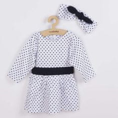 NEW BABY Dojčenské bavlnené šatôčky s čelenkou II 62 (3-6m) Biela