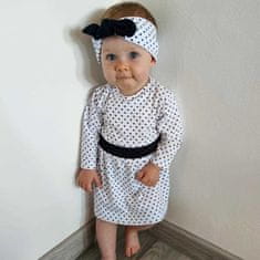 NEW BABY Dojčenské bavlnené šatôčky s čelenkou II 62 (3-6m) Biela