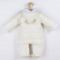 NEW BABY Zimná dojčenská kombinéza s kapucňou s uškami Pumi cream 74 (6-9m) Béžová