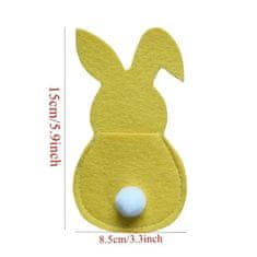 HOME & MARKER® Veľkonočný dekoračný plstený držiak na príbor farebný zajačik (4ks) | BUNNYCUTLERY