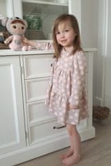 Baby Nellys 2-dílná sada dívčí bavlněné šaty s čelenkou - Puntík, vel. 86