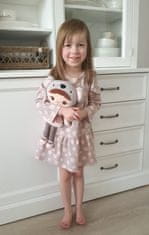 Baby Nellys 2-dílná sada dívčí bavlněné šaty s čelenkou - Puntík, vel. 86