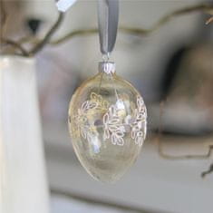 Decor By Glassor Číra kraslica s dekorom venčeka