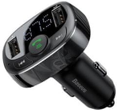 BASEUS Bluetooth MP3 FM Transmiter s nabíjením 2xUSB 3.4A černý (CCMT000001)