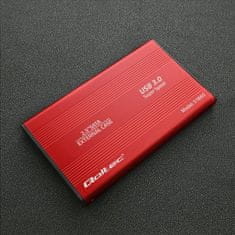 Qoltec HDD/SSD kryt/kapsa 2,5" SATA3 | USB 3.0 | Červená