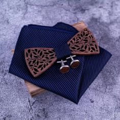 IZMAEL Vyrezávaný drevený motýlik-Čierna/Modrá KP30907