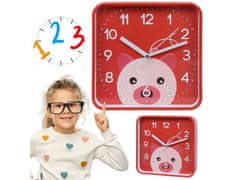 sarcia.eu Hodiny so štvorcovým dizajnom pre deti so zvieratkami, analógové, 20,2x20,2 cm 